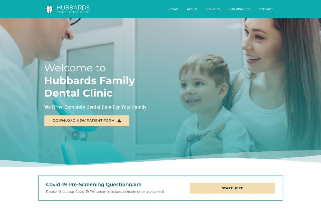 Hubbards Dental Website Design